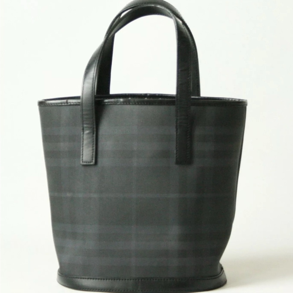 Burberry London Italy Black Check Canvas Mini Bucket bag - Picture 2 of 12